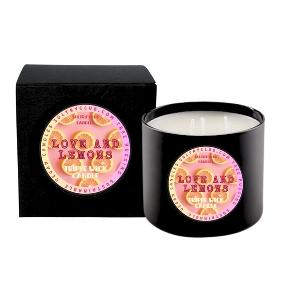 LOVE AND LEMONS 3 WICK CANDLE - Picture 1 of 2